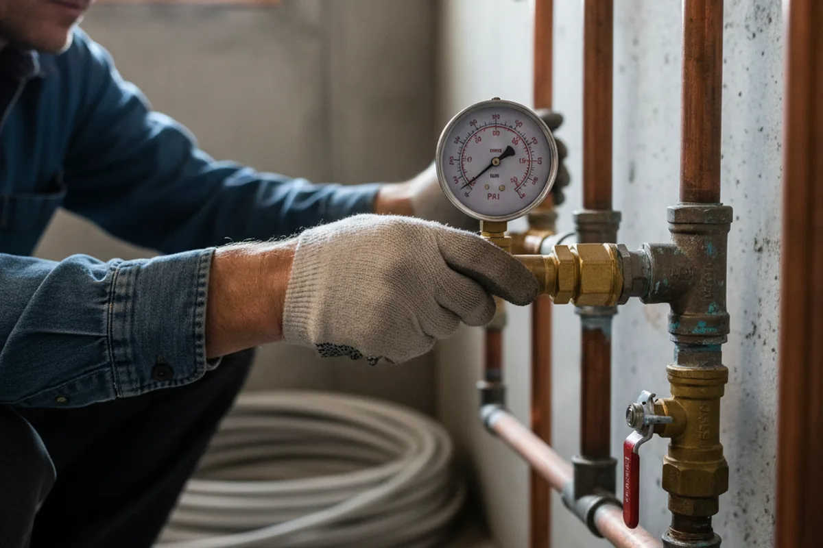 Pressure testing a repaired line during Water Line Repair in Chatfield